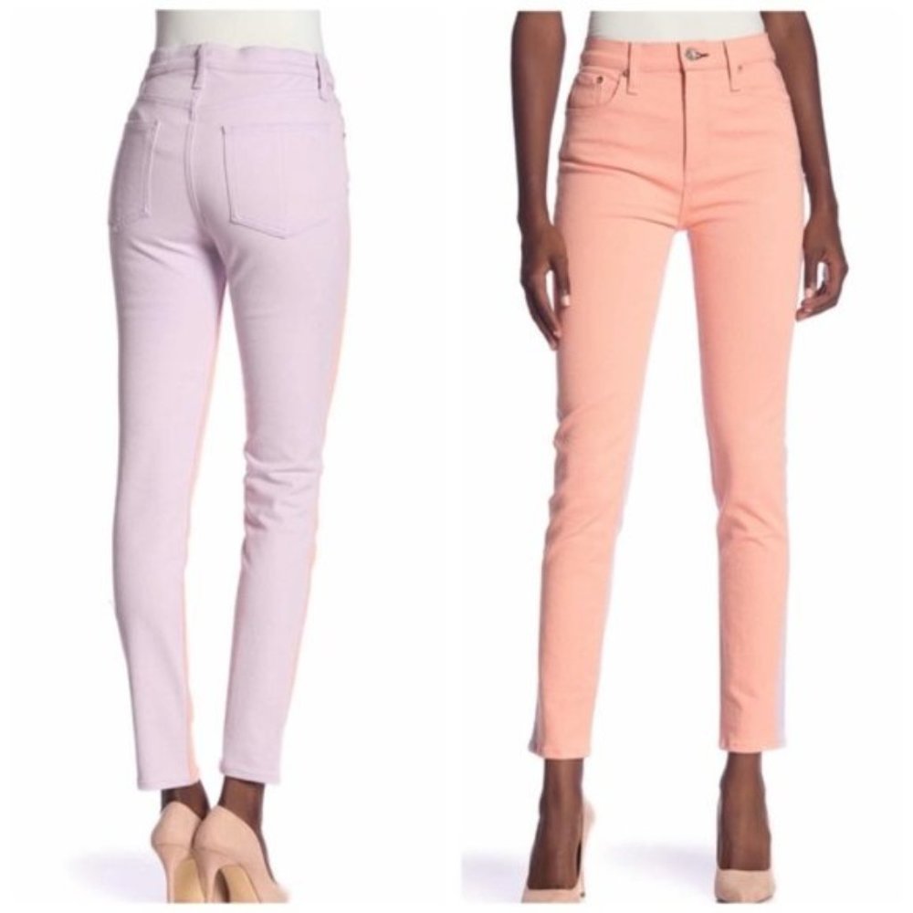 Rag & Bone Peach/Lilac High-Rise Skinny Make them
